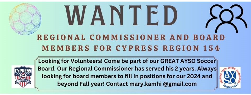 Regional Commissioner and Board Members Wanted!