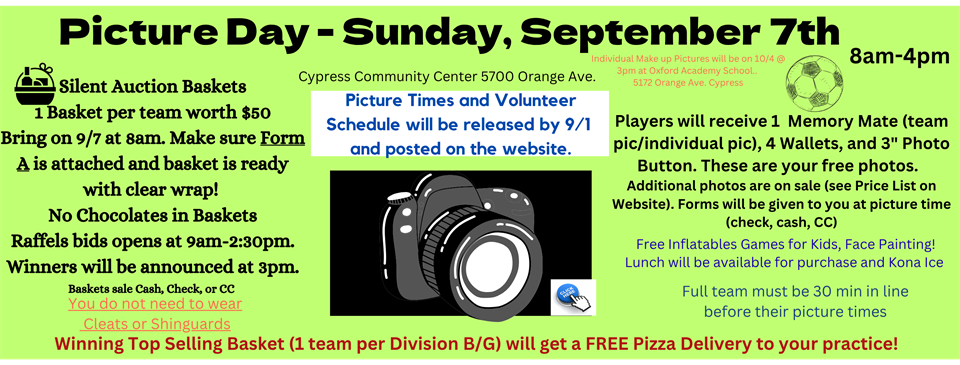 2025 Picture Day Information